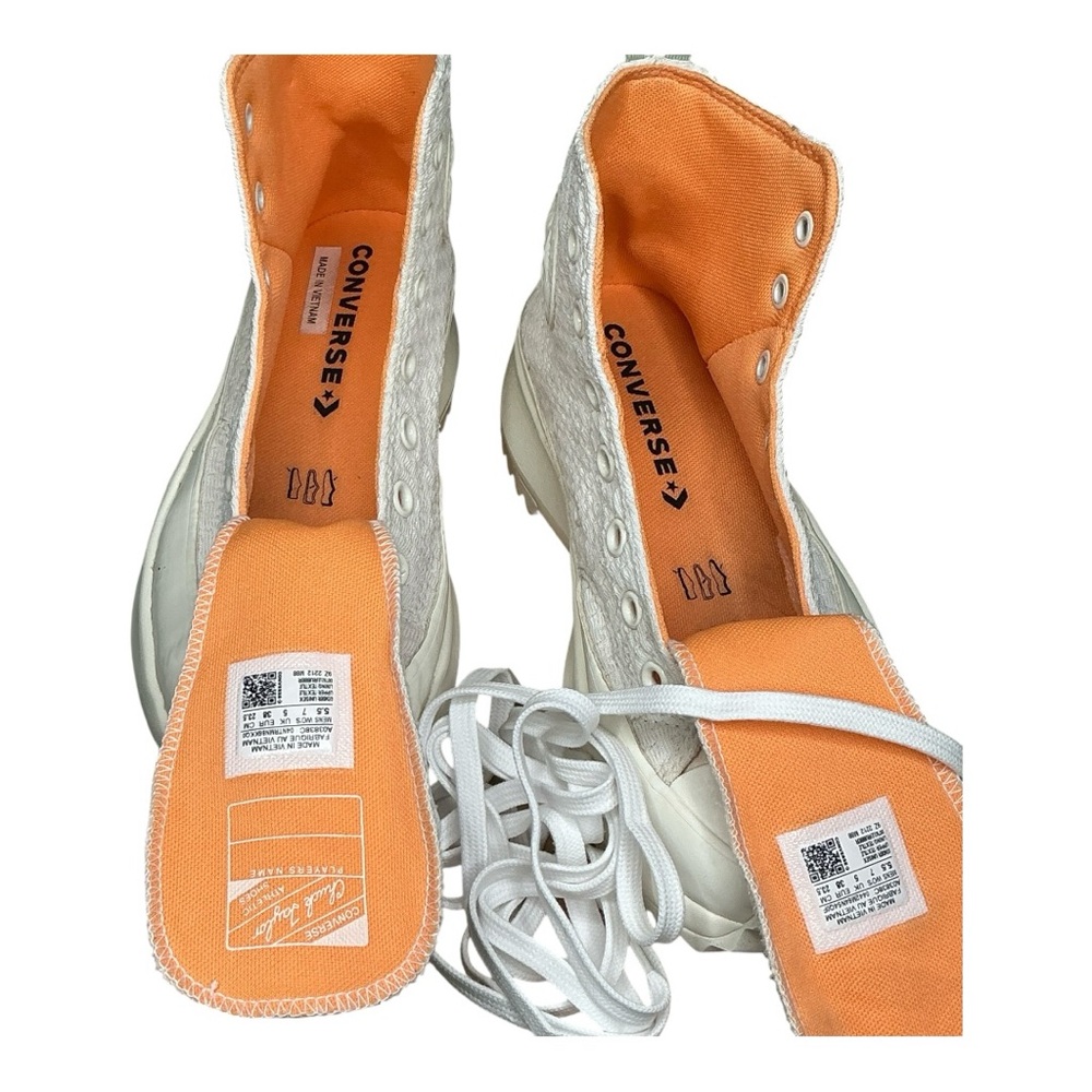 Converse Run Star Hike Hi Platform Sneakers White Woven Texture | Women’s 7.5 - Picture 15 of 15